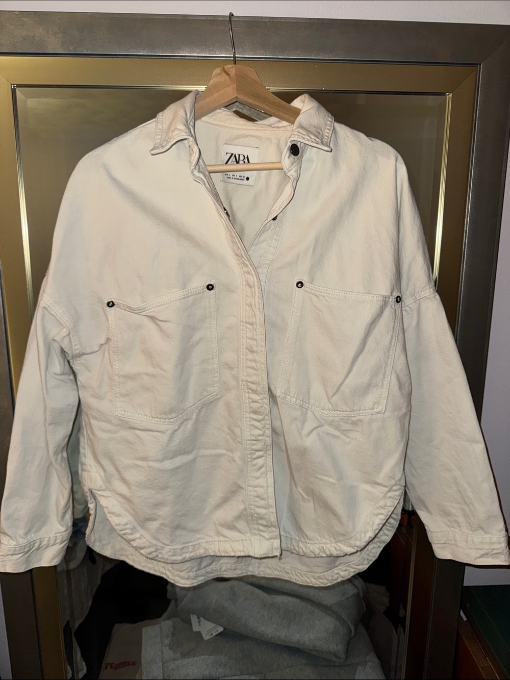 Zara Off-White Shacket denim